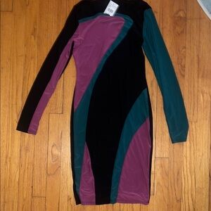 Elegant Multicolor Long Sleeve Dress